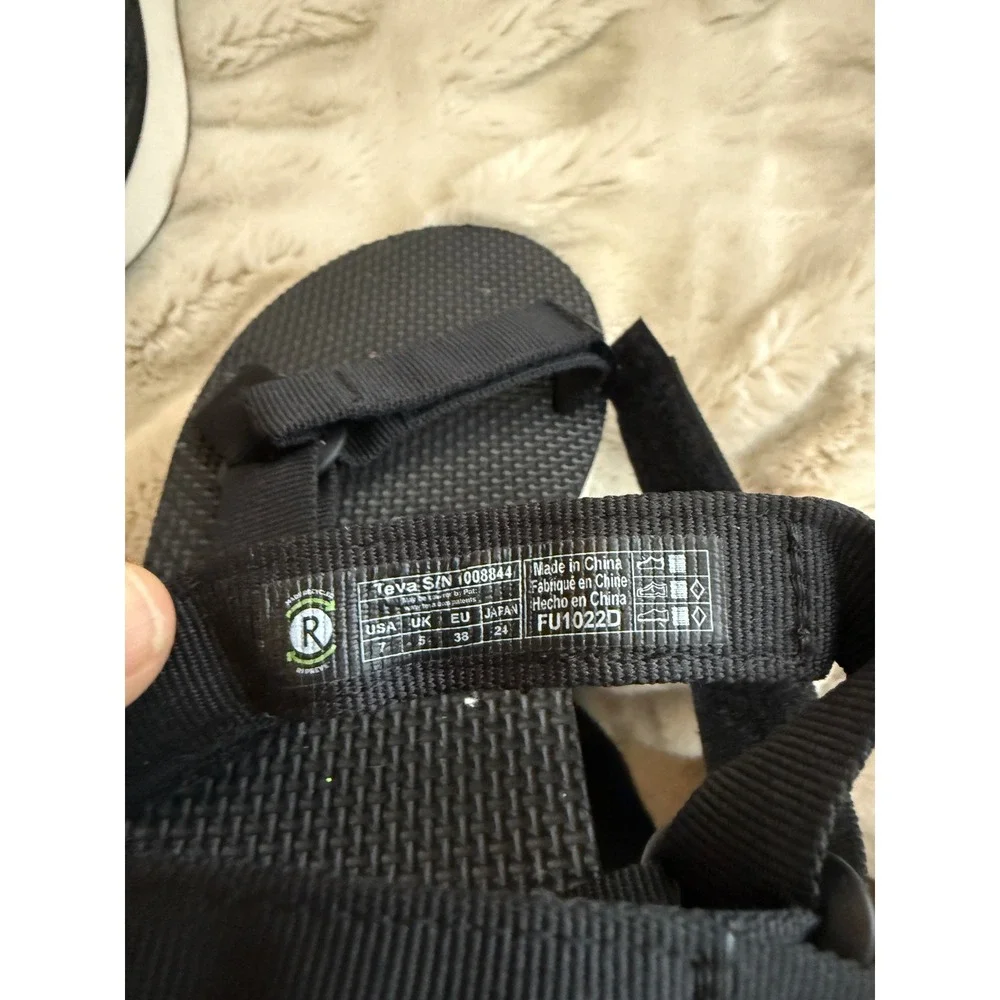 Teva Flatform Universal Sandals Black White Platform Strappy 1008844 Womens 7